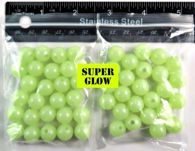 50 LARGE GLOW / UV Fishing Beads - 14 mm - Big Game, Line Markers, Tackle Craft
