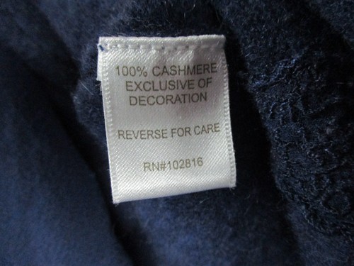 Garnet Hill Sweater Womens M fits Extra Small Blue Cashmere Knit Pullover Lady - Picture 3 of 14