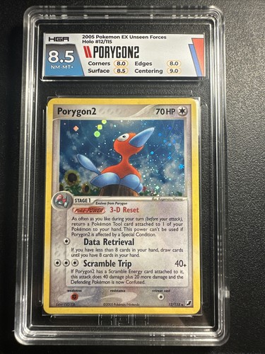 2005 Pokémon Porygon 2 Holo Holographic EX Unseen Forces 12 /115 HGA 8.5 NM-MT+ - Picture 1 of 13