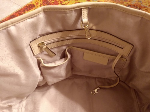MICHAEL KORS Vanilla Medium Travel Jet Set Gold Studded Tote Shoulder Bag - $598 - Bild 10 von 12