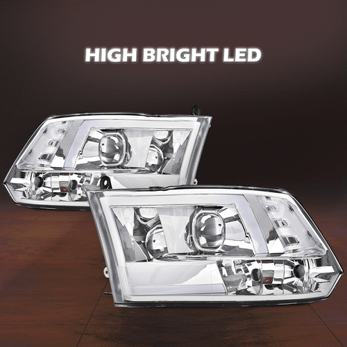 Chrome LED DRL Projector Headlights Fit For 2009-2012 Dodge Ram 1500 2500 3500 - Picture 10 of 10