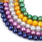 Near Round Natural Freshwater Pearl Beads For Jewelry Making Strand 15" Gift