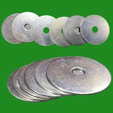 Large Flat Penny Repair Washers 40mm x 1.5mm, 8mm Hole, BZP Steel M8 Ring