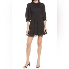 New Reformation Black Miley Lace Dress 6