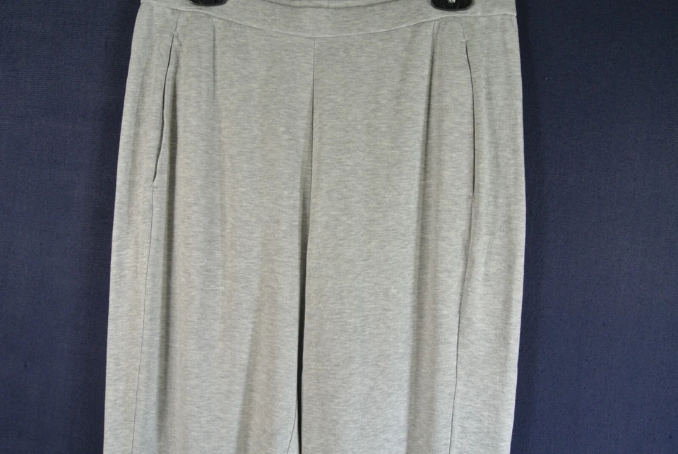 NUEVO, Eileen Fisher Terry polar pantalones holgados en gris talla L #P3684 Foto 3 de 4