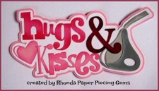 HUGS  KISSES TITLE scrapbook premade paper piecing by Rhonda