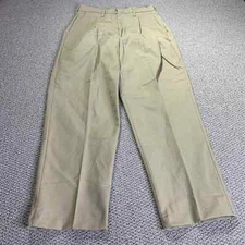 Red Kap Womens Pants Size 8 Tan Straight Leg Ankle Chino Pleated Pockets Work