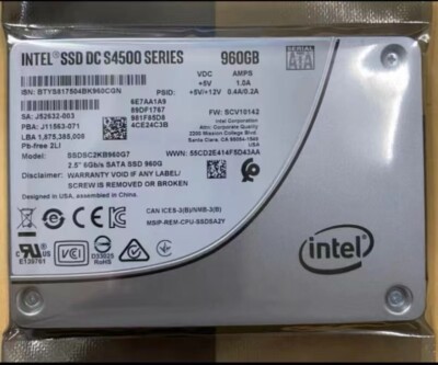 Intel 960GB SSD DC S4500 Series 2.5'' SATA III Solid State Drive SSDSC2KB960G7
