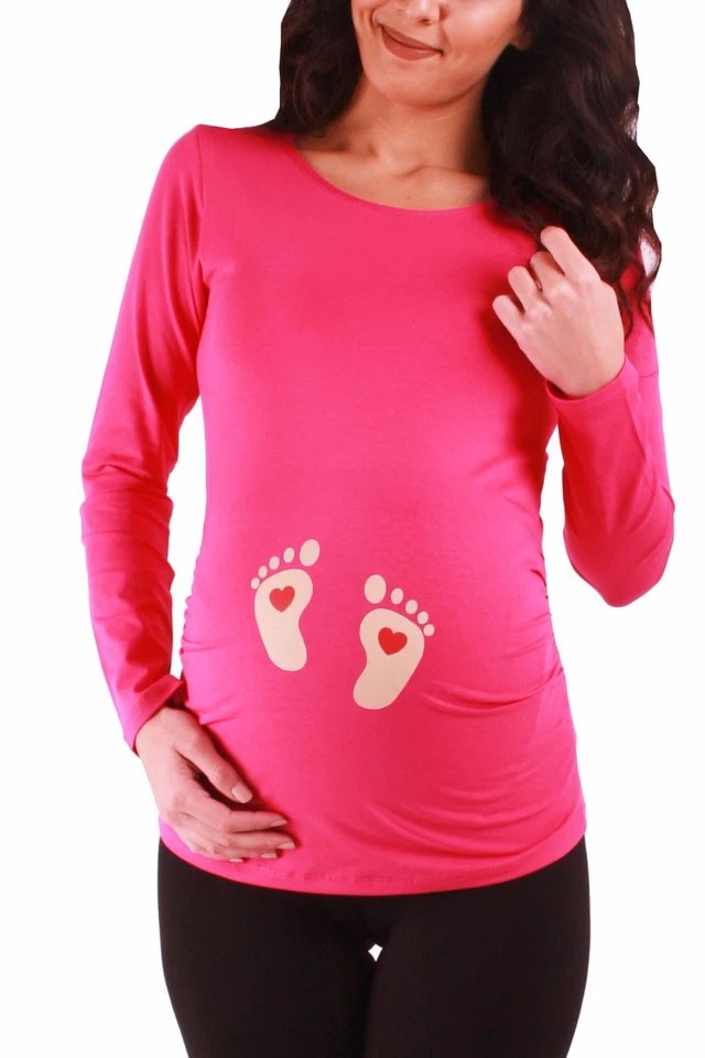 Babyfüße mit Herzchen Witzige süße freche Umstandsmode Umstandsshirt Motiv MMC - Bild 1 von 1