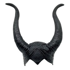 Maleficent Blk Horns Headpiece Cosplay Costume Villain Halloween Accessory