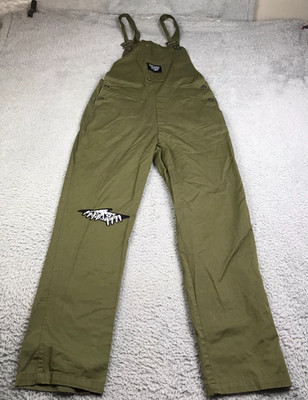 Lurking Class by Sketchy Tank Terror Overalls Womens S Olive Green Patch Knee