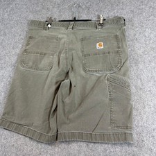 Carhartt Relaxed Fit Canvas Work Short Mens 38 Green Carpenter Utility Baggy