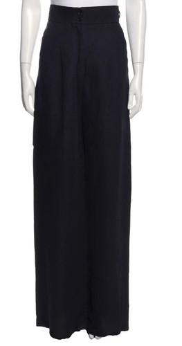 MAX MARA High Waist Linen Trousers Wide Leg Dress Pants ~ Black~US4