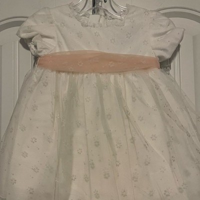 Abel & Lula White Dress with pink Sash with matching bloomers