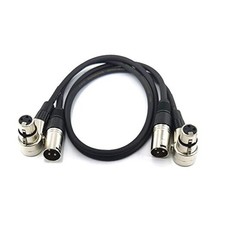 WJSTN Right-Angle Female to Straight Male XLR Plug Cable - XLR Camera 2FT