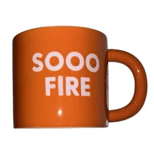 Room Essentials Stoneware Mug with Handle "Sooo Fire" Orange NEW