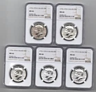FIVE (5) KENNEDY HALF DOLLARS 50C-S 1976 BICENTENNIAL COINS NGC MS 66 SILVER LOT