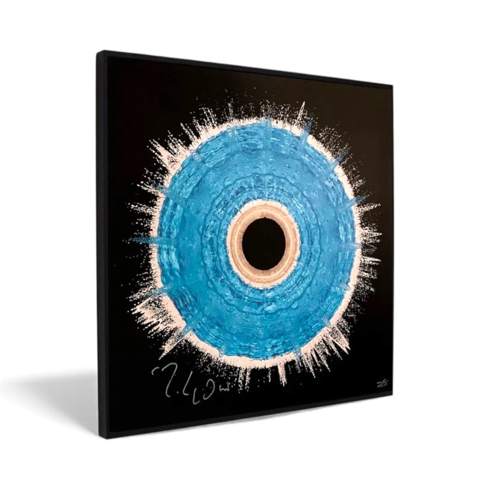 Mark Knopfler Signed Money For Nothing Framed Canvas Sound Wave Art Dire Straits - Image 2 of 4