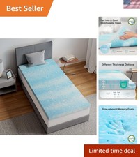 Memory Foam Mattress Topper Twin XL - 3 Inch Cooling Gel Infused Memory Foam ...