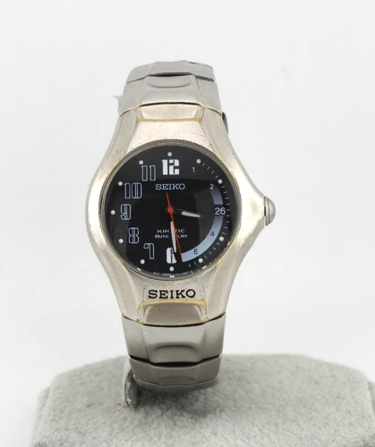 Seiko Kinetic Auto Relay watch model 5J22-0A90 vintage - New Glass+Capacitor