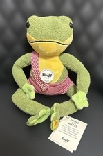 Steiff Hippie Frog Plush Green Stripe Suspenders Retired w/ Tags