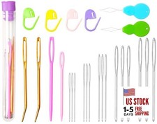 25Pcs Large Eye Blunt Yarn Needles Kit, Assorted Sizes Bent Multi-size Purple