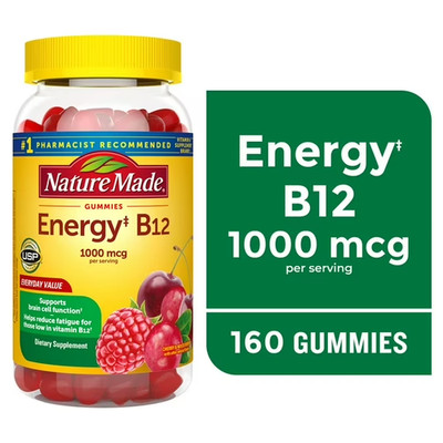 Nature Made Energy B12 1000 mcg per serving Gummies,Dietary Supplement,160 Count