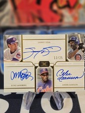 2024 Topps Definitive Sandberg/Dawson/Sosa Trio On Card Auto 12/25 Chicago Cubs