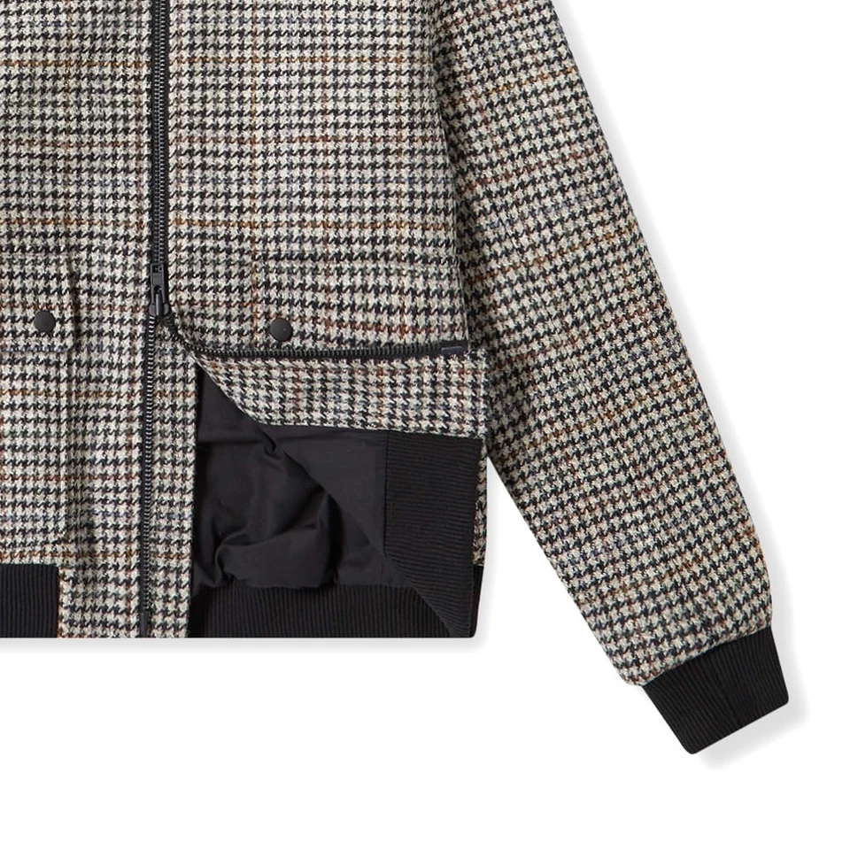 Oliver Spencer Military Style Houndstooth Bermondsey Wool Bomber Jacket Size 40 - Image 2 of 4