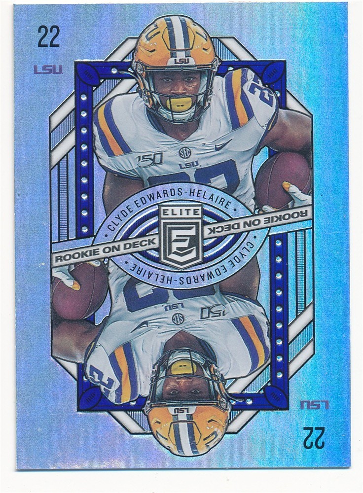 CLYDE EDWARDS-HELAIRE 2020 DONRUSS ELITE RO0KIE ON DECK #17 LSU RC MINT