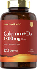Calcium 1200 Mg with Vitamin D3 120 Softgels Non-Gmo  Gluten Free Supplement fo