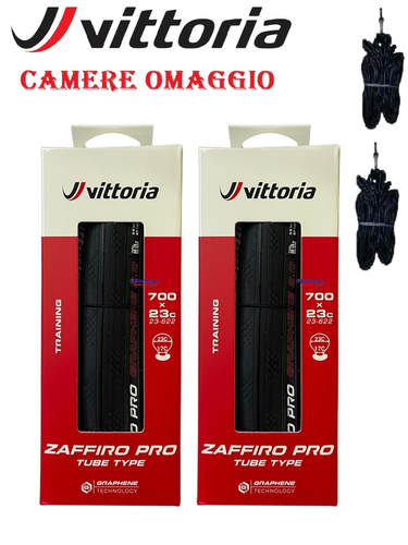 VITTORIA 2 COPERTONCINI BICI 700X23c ZAFFIRO PRO GRAPHENE TUBE TYPE CORSA STRADA - Foto 2 di 3
