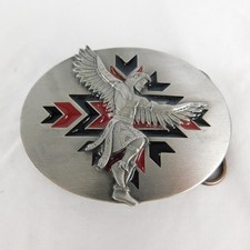 VTG 1994 Sishiyou Buckle Pewter Belt Buckle Dancer Native American R-7