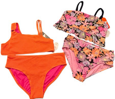 NWT Wonder Nation Girls XL 14 16 Swimwear Lot   Floral Tankini  Orange Bikini