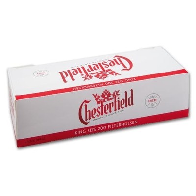 1.000 Stück Chesterfield Rot King Size Zigarettenhülsen