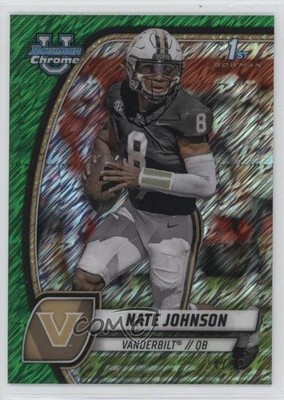 2024 Bowman U Chrome Green Shimmer Refractor 24/99 Nate Johnson #135 05jo