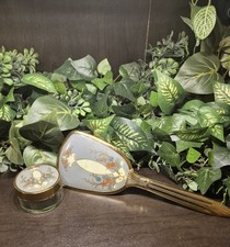 Vintage Vanity Hairbrush Brush Powder Box Set