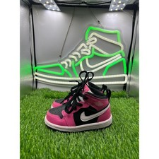 Jordan 1 Mid Pink Quartz Black White Toddler Sneakers 6C 644507-002