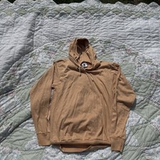 VTG Downerwear Tan Hoodie Sweatshirt Paper Thin Medium Made In USA 100% Cotton