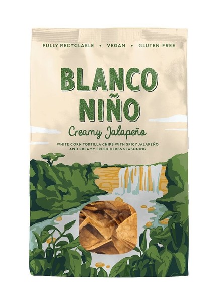 Chips de tortilla jalapeño cremosos Blanco Nino 170 g - Paquete de 8