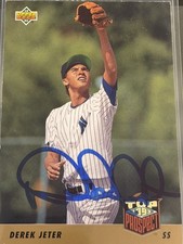 Derek Jeter Signed Auto 1993 Upper Deck Top Prospect Trading Card Beckett BAS 