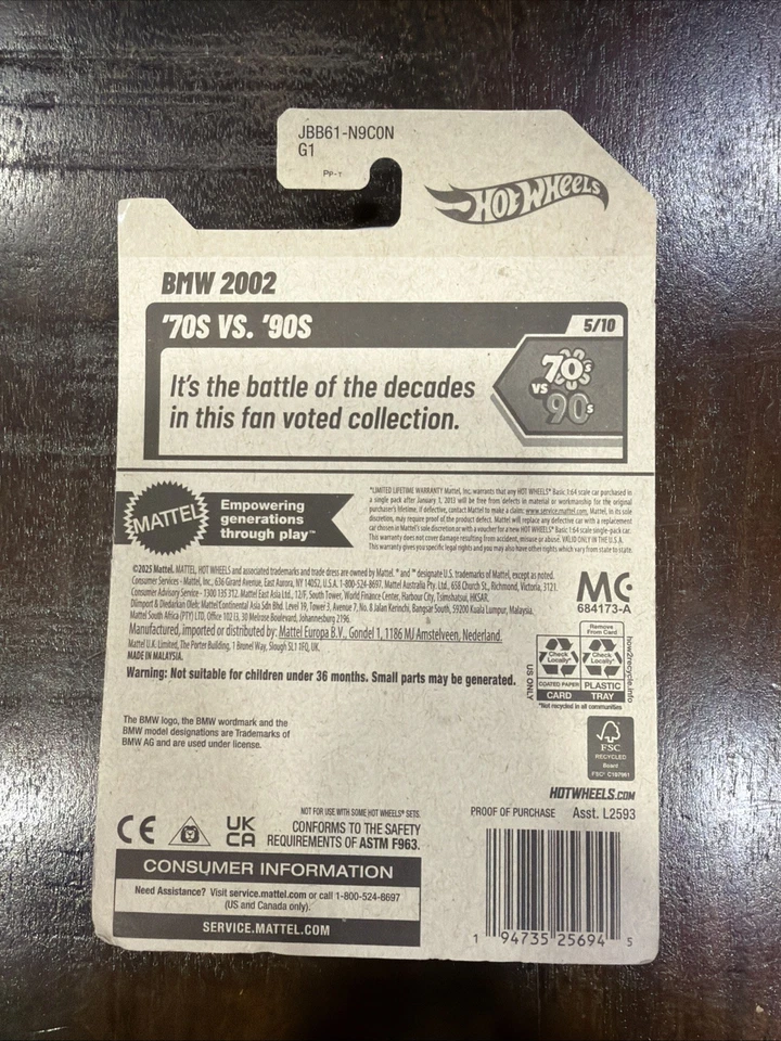 BMW 2002 Hot Wheels años 70 vs 90 #77 azul Foto 2 de 2