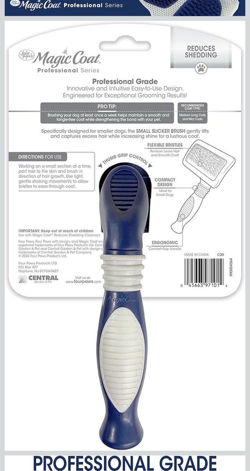 Four Paws Magic Coat Professional Series Small Slicker Brush Reduces Shedding