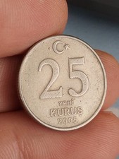 Foreign Coin - Turkey - Twenty-five Yeni Kurus (25 Yeni Kuruş) 2005 T2