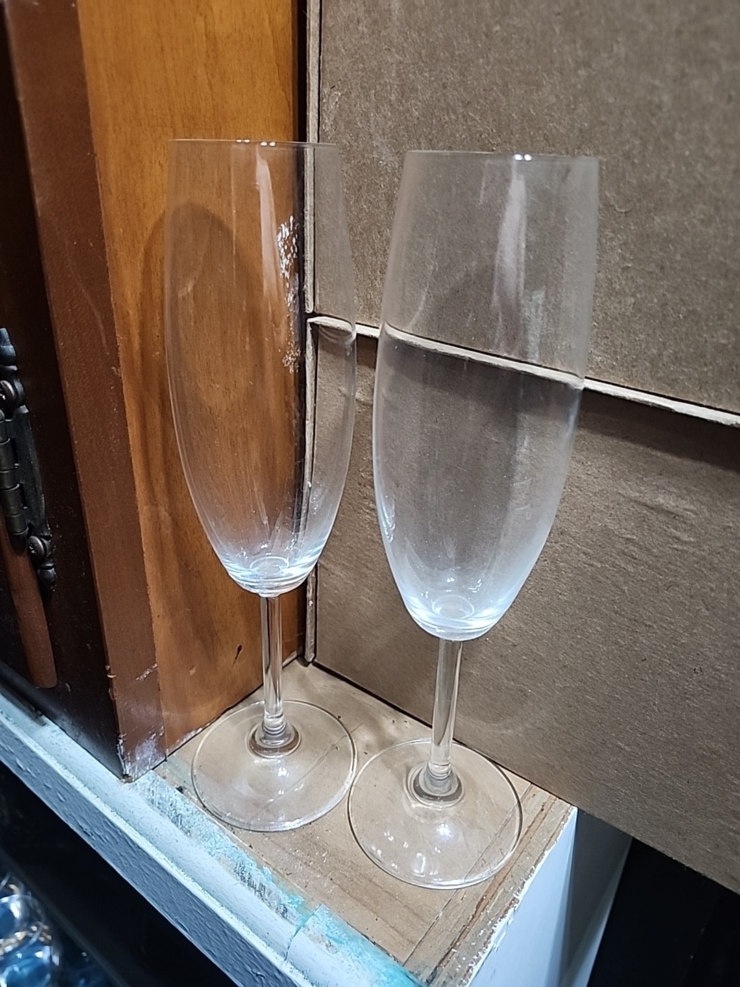 Two Vintage Champagne /Wine Crystal Glasses