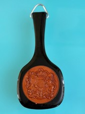 Vintage W. Germany Swank Clothes Brush Lint Remover Embossed Leather Design