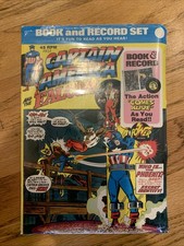 CAPTAIN AMERICA THE FALCON BOOK AND RECORD SET 45 RPM COMIC BOOK Partially Sea