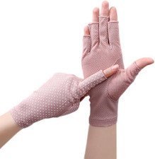 Women Sunblock-Fingerless Gloves UV-Sun-Protection Driving Non-Slip Outdoor Glov