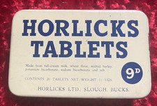 Vintage Horlicks Tablets Tin Pre-Decimal 9d Slough Food Advertising Film Prop 