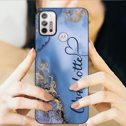 Case Personalised For Motorola E14 G54 G14 G85 G24 Marble Textured Phone Cover - Picture 91 of 96